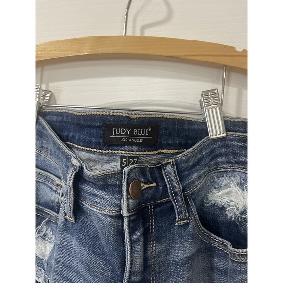 Judy Blue Jeans Women's Peek A Camo Patch Distressed Size 5 - Picture 3 of 6